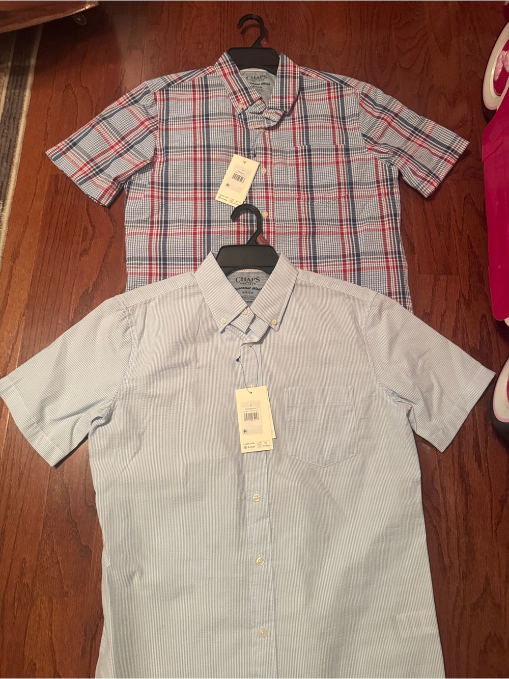 2 NWT Chaps Men’s Lot of 2 Short-Sleeve Button-Down Shirt